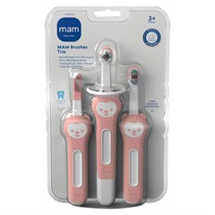 ESCOVA MAM BRUSHES TRIO - EMBALAGEM BLISTER TRIPLA ROSA