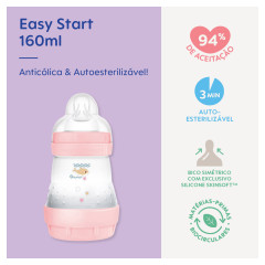 MAMADEIRA MAM EASY START 160ML - EMBALAGEM UNITARIA ROSA