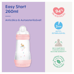 MAMADEIRA MAM EASY START 260ML - EMBALAGEM UNITARIA ROSA