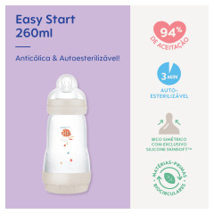 MAMADEIRA MAM EASY START 260ML - EMBALAGEM UNITARIA NEUTRA