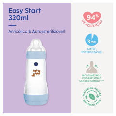 MAMADEIRA MAM EASY START 320ML - EMBALAGEM UNITARIA AZUL