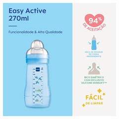 MAMADEIRA MAM EASY ACTIVE 270ML - EMBALAGEM UNITARIA AZUL