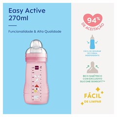 MAMADEIRA MAM EASY ACTIVE 270ML - EMBALAGEM UNITARIA ROSA