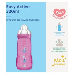 MAMADEIRA MAM EASY ACTIVE 330ML - EMBALAGEM UNITARIA ROSA